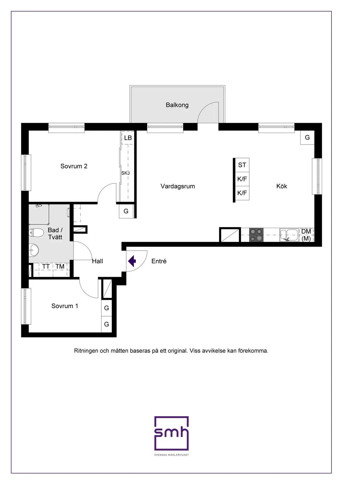 Floor plan for Oskarslundsbacken 37, 4 tr!