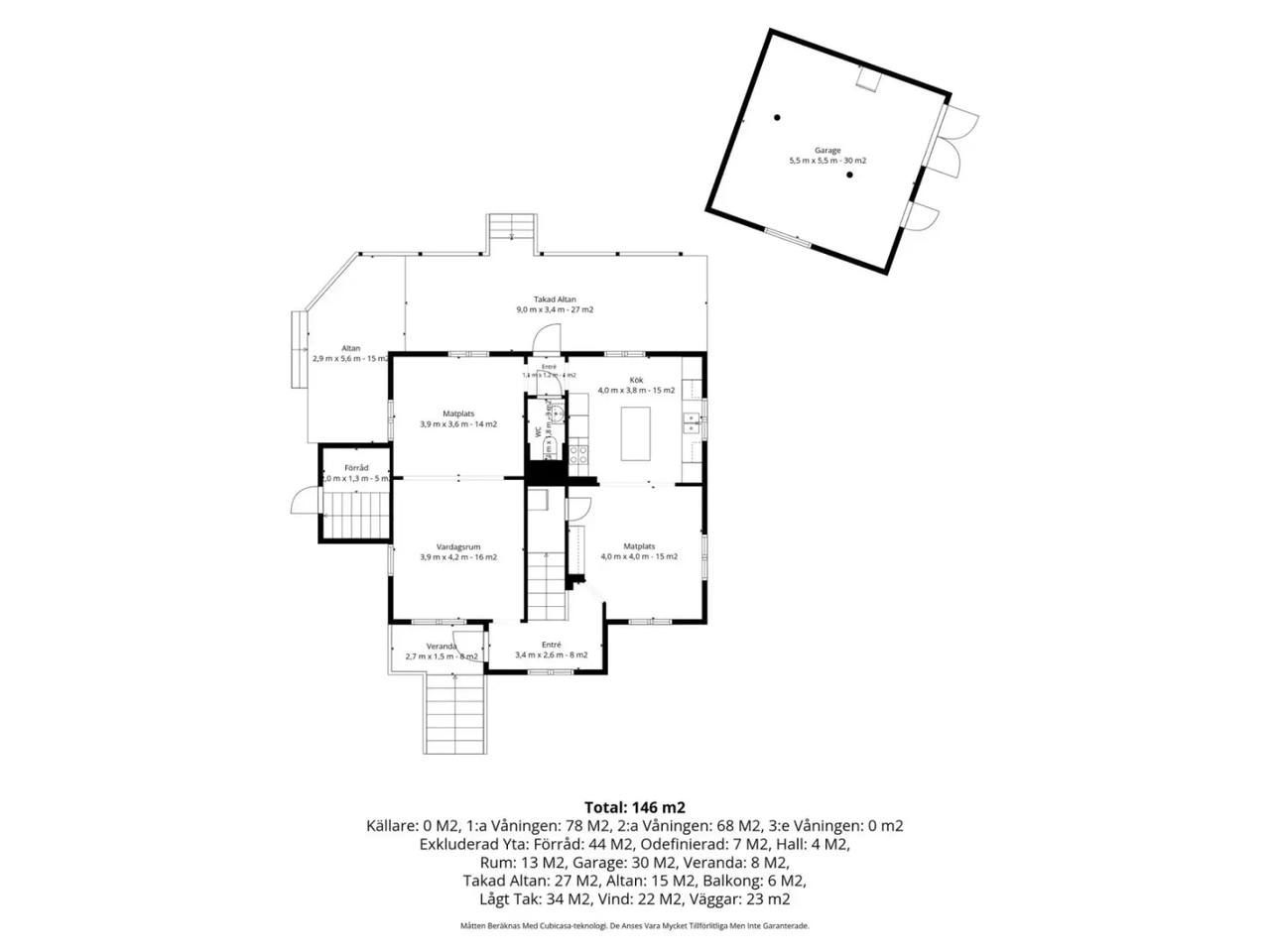 Floor plan for Bokevägen
