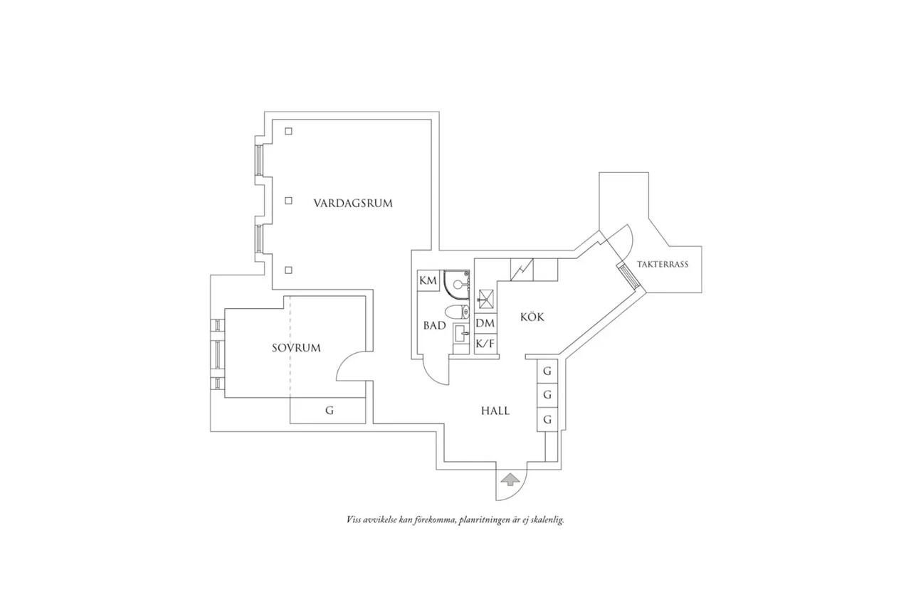 Floor plan for Plantagegatan 9