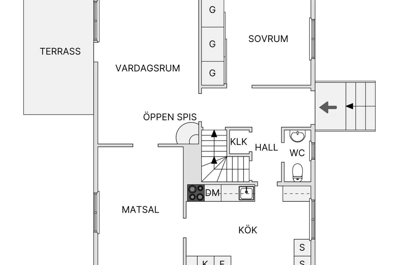 Planritning för Värnamovägen 28