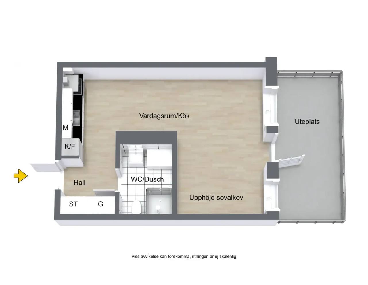 Planritning för Råbyvägen 53H