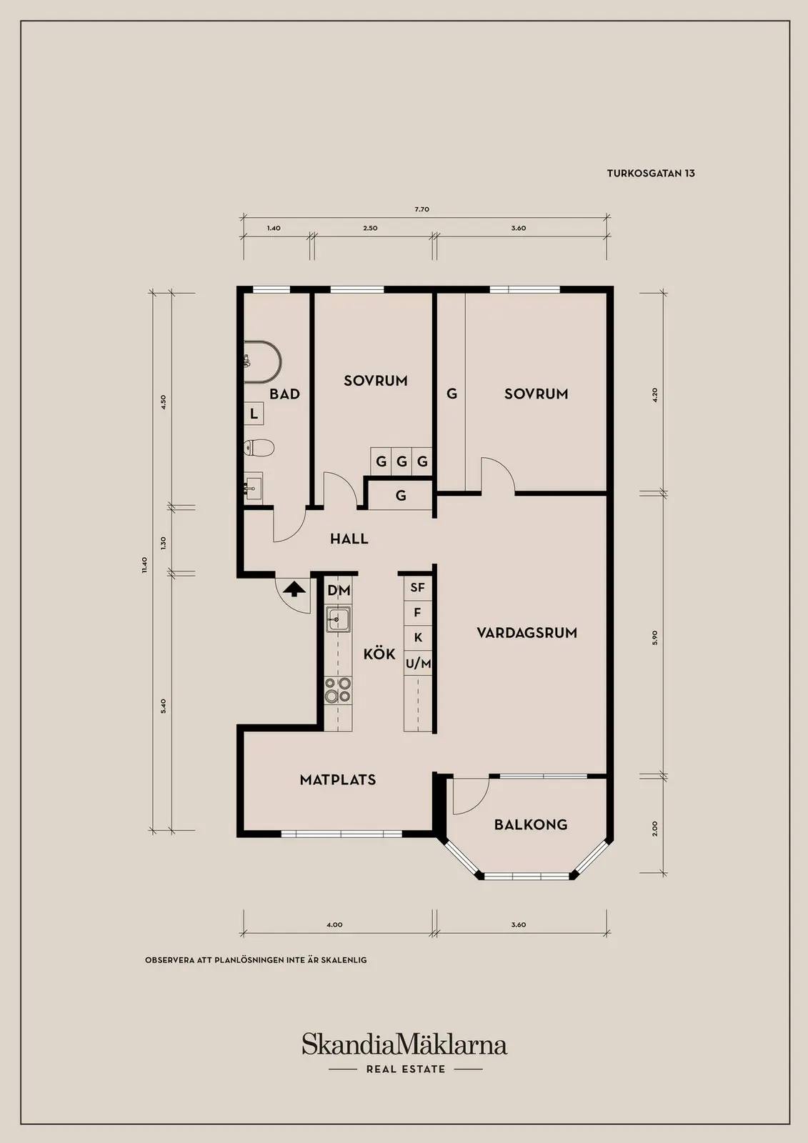 Floor plan for Turkosgatan 13
