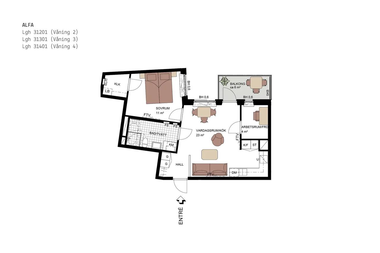 Floor plan for Sköndalsvägen 105A