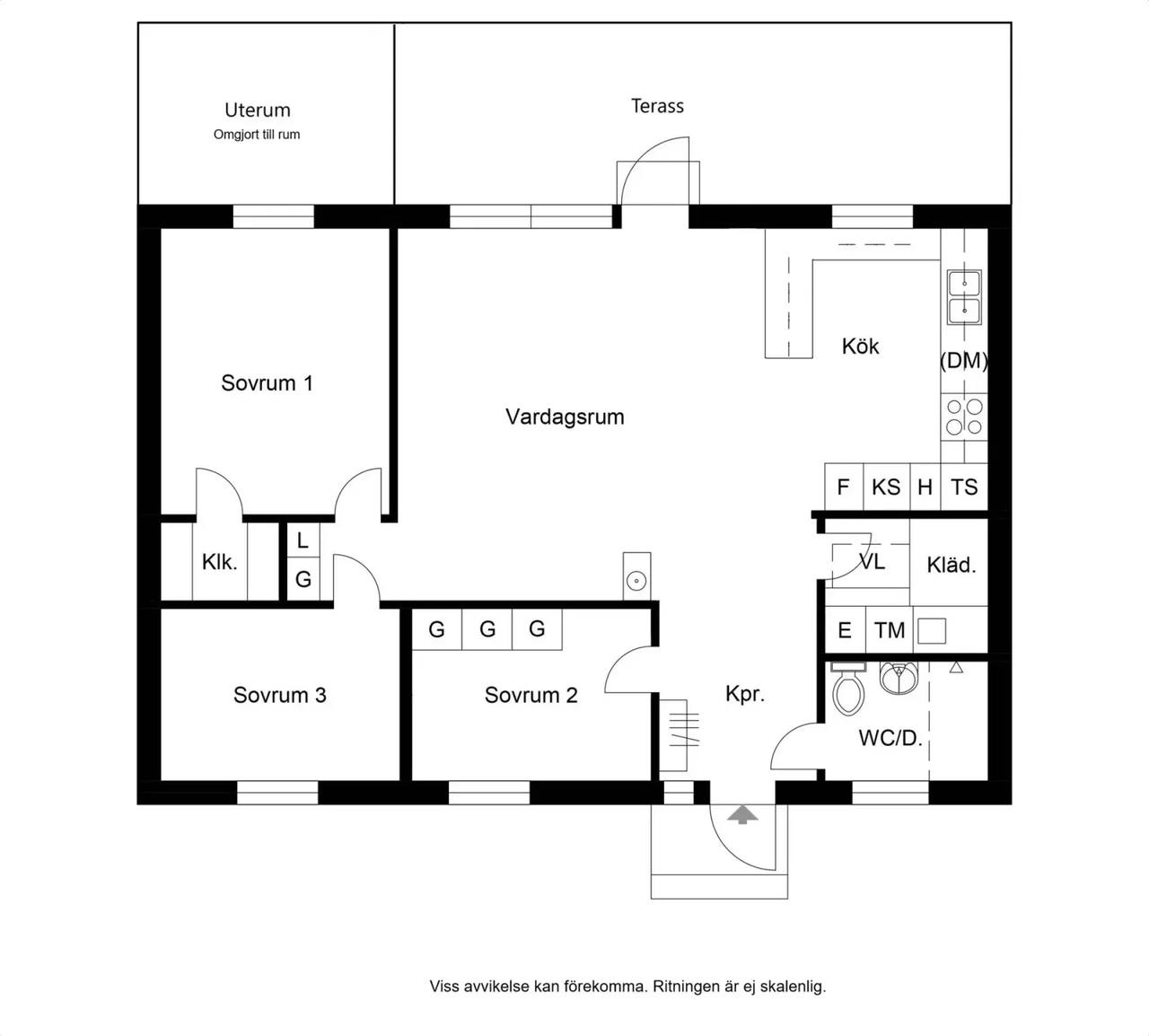 Planritning för Altorpsvägen 25