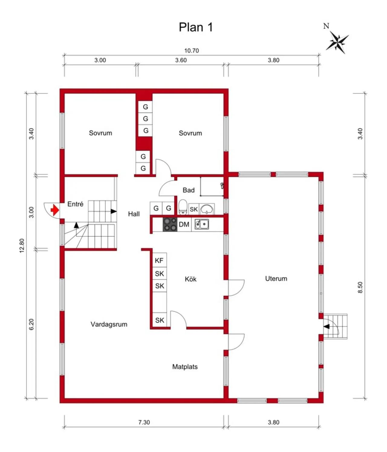Planritning för Haganäsgatan 32
