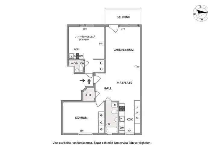 Floor plan for Harpsundsvägen 95, vån 2 av 3