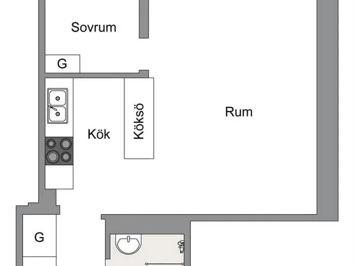 Floor plan for Strålgatan 8, 5 tr