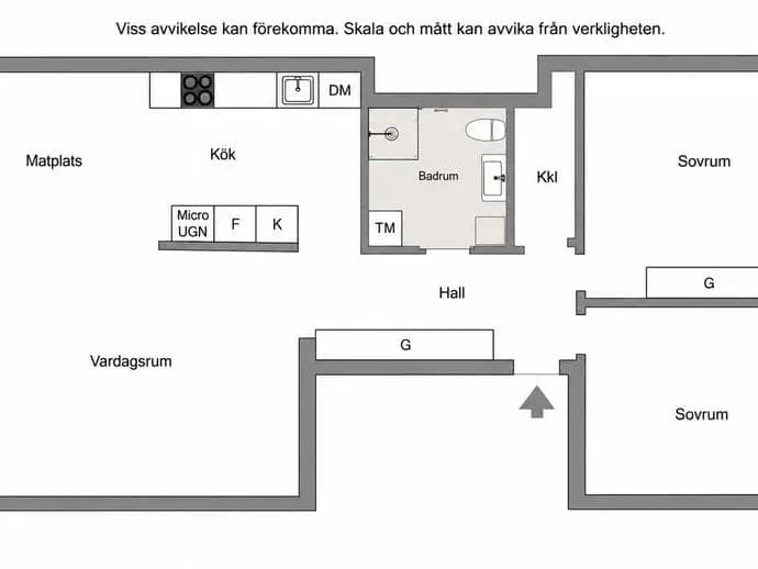 Floor plan for Ringvägen 11E, 3tr