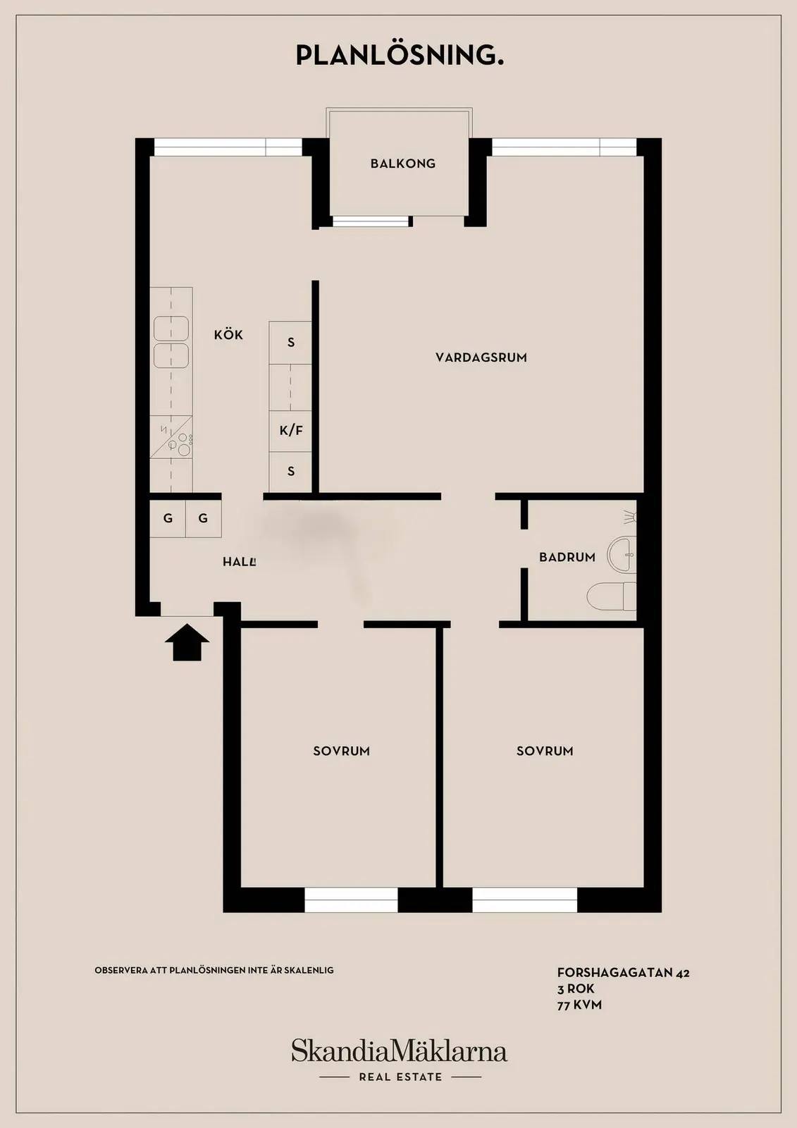 Floor plan for Forshagagatan 48