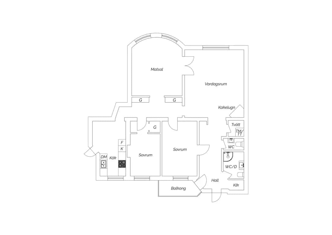 Floor plan for Karlbergsvägen 36B