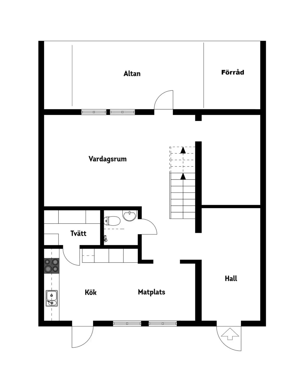 Planritning för Skrakvägen 49
