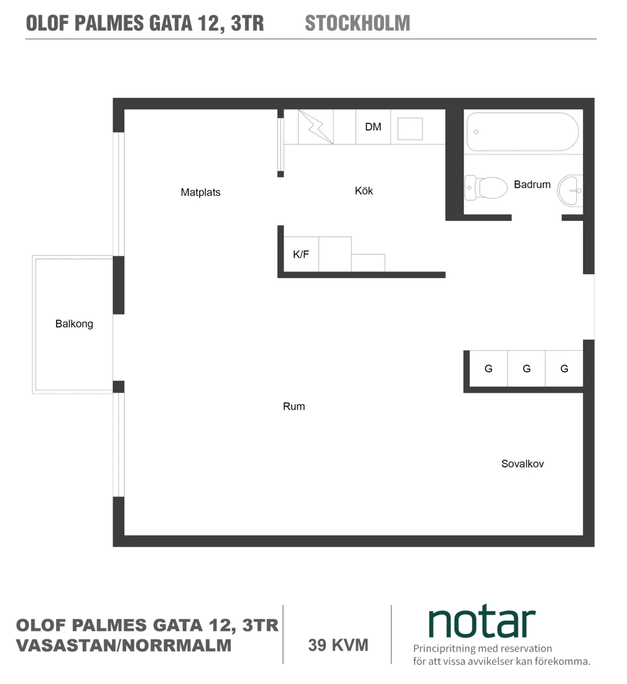Floor plan for Olof Palmes gata 12, 3tr