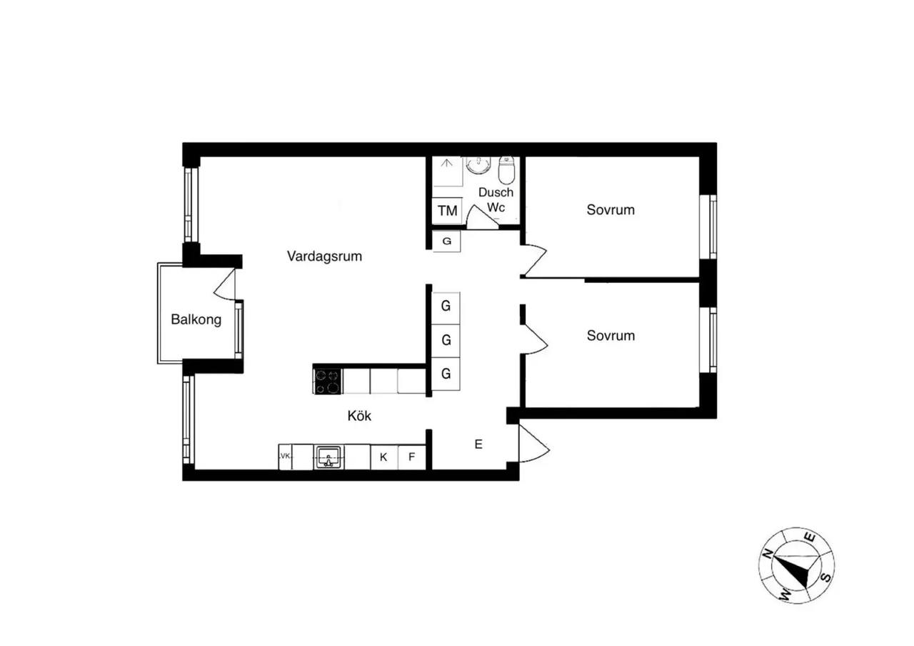 Floor plan for Forshagagatan 28