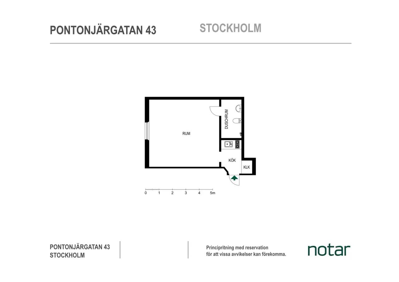 Planritning för Pontonjärgatan 43