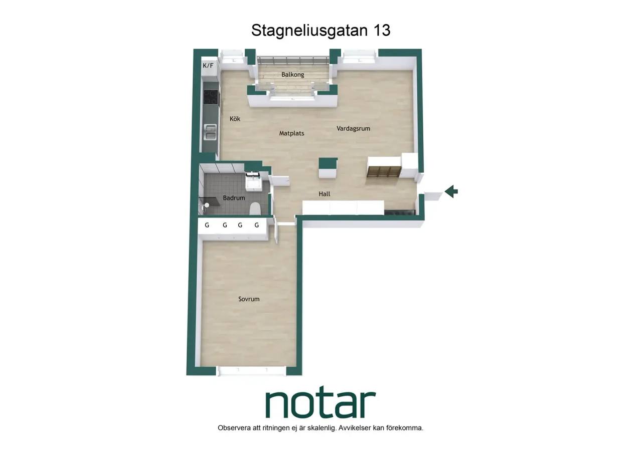 Planritning för Stagneliusgatan 13