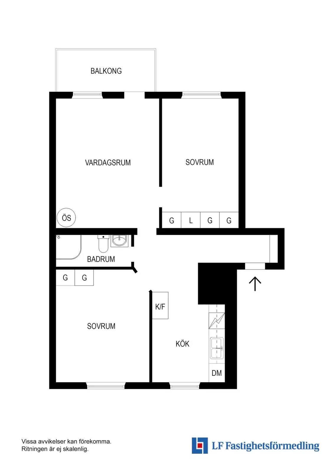 Floor plan for Järnvägsgatan 52A