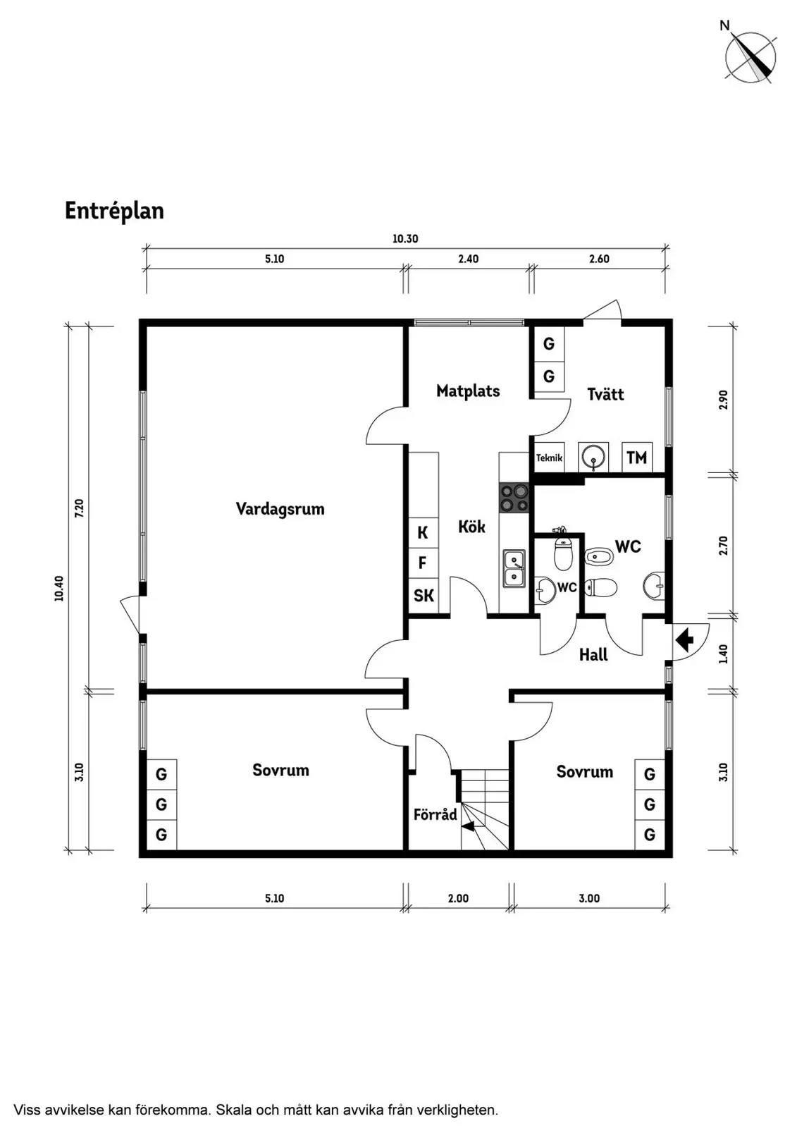 Planritning för Hästskovägen 32