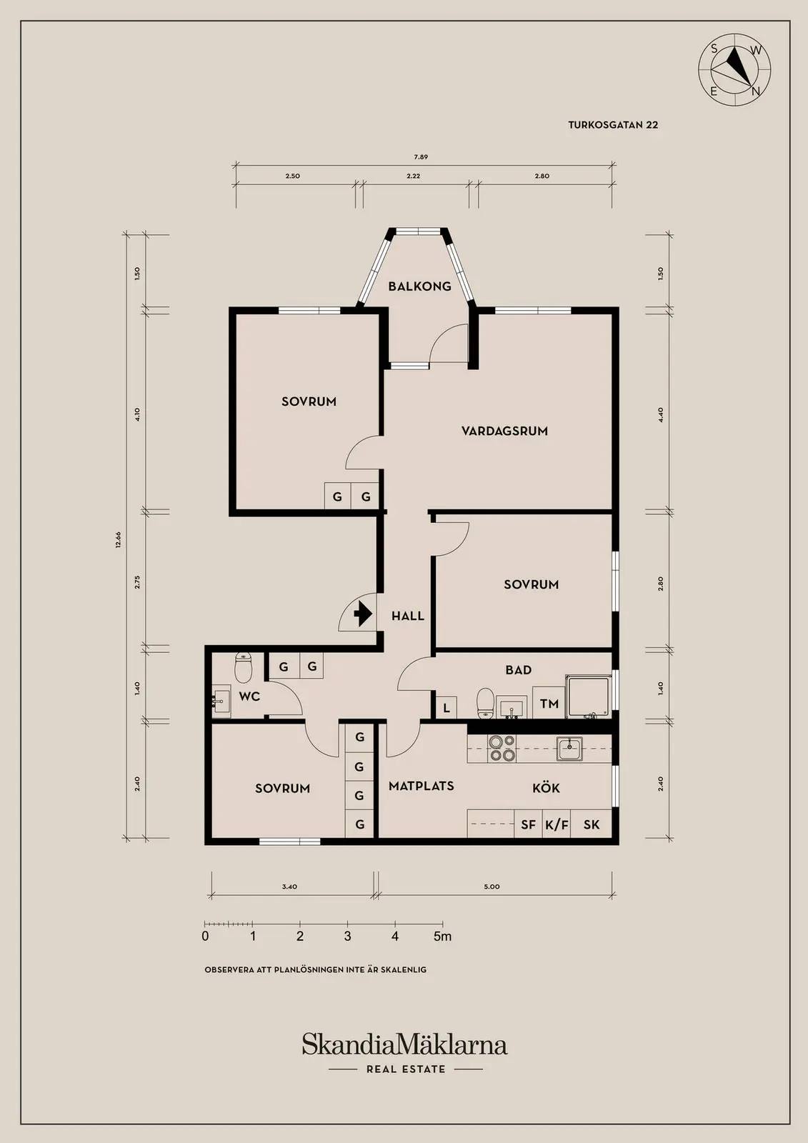 Floor plan for Turkosgatan 22