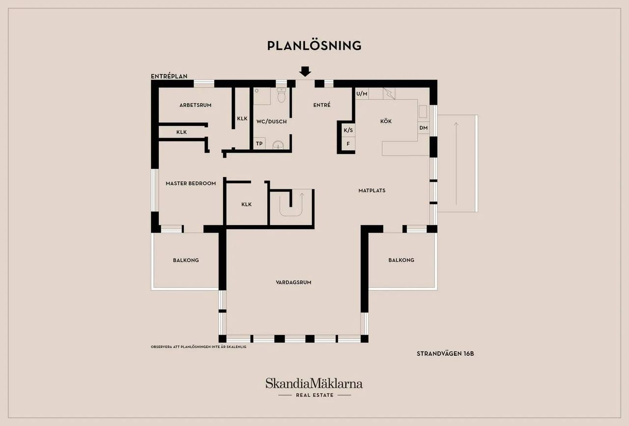 Planritning för Strandvägen 16B