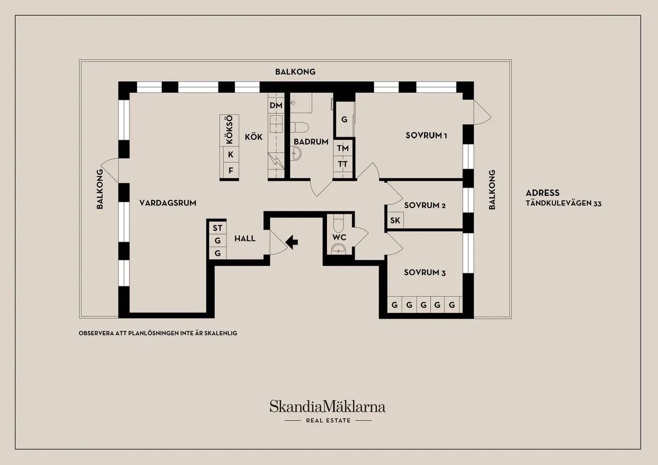 Planritning för Tändkulevägen 33