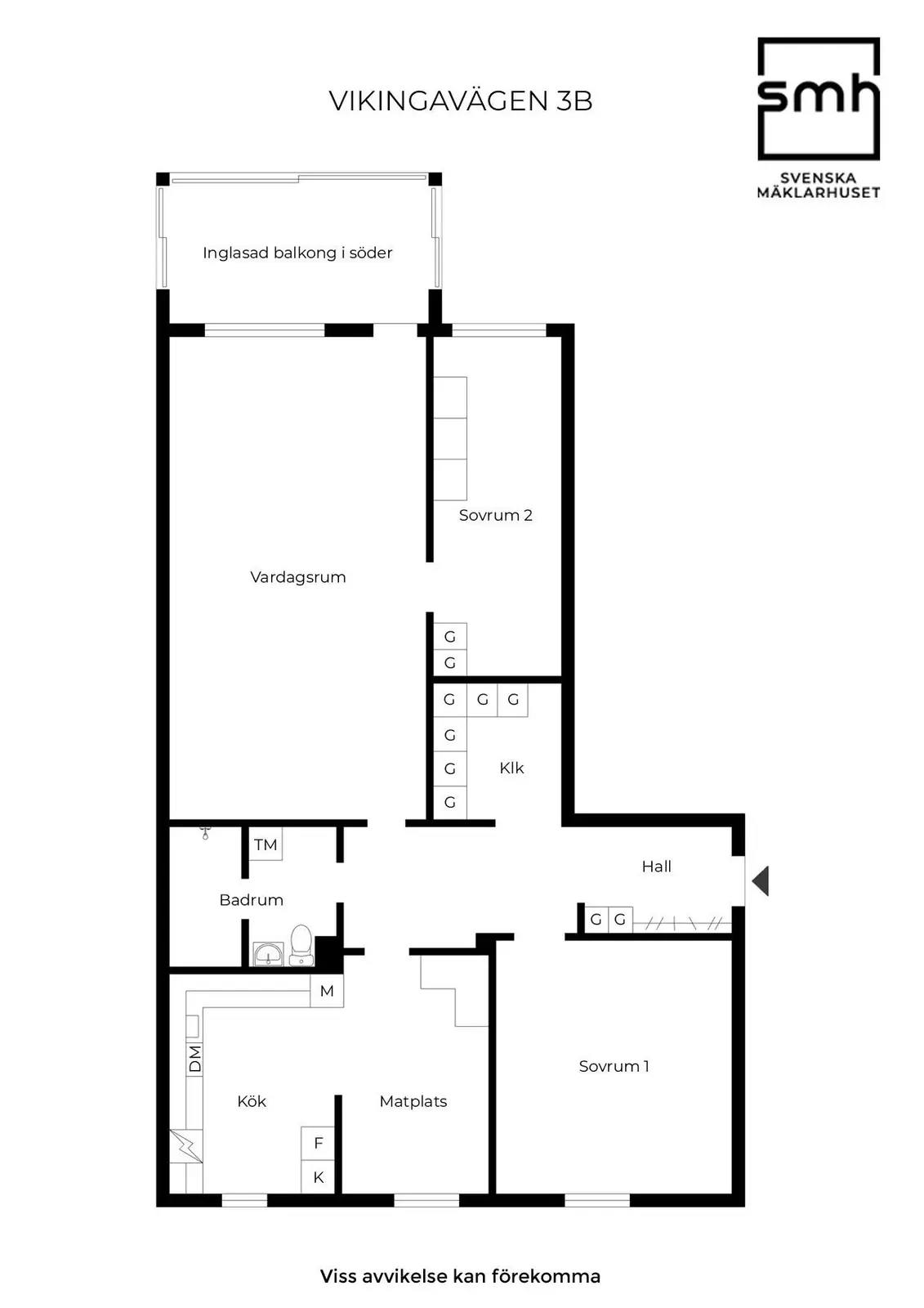 Floor plan for Vikingavägen 3B