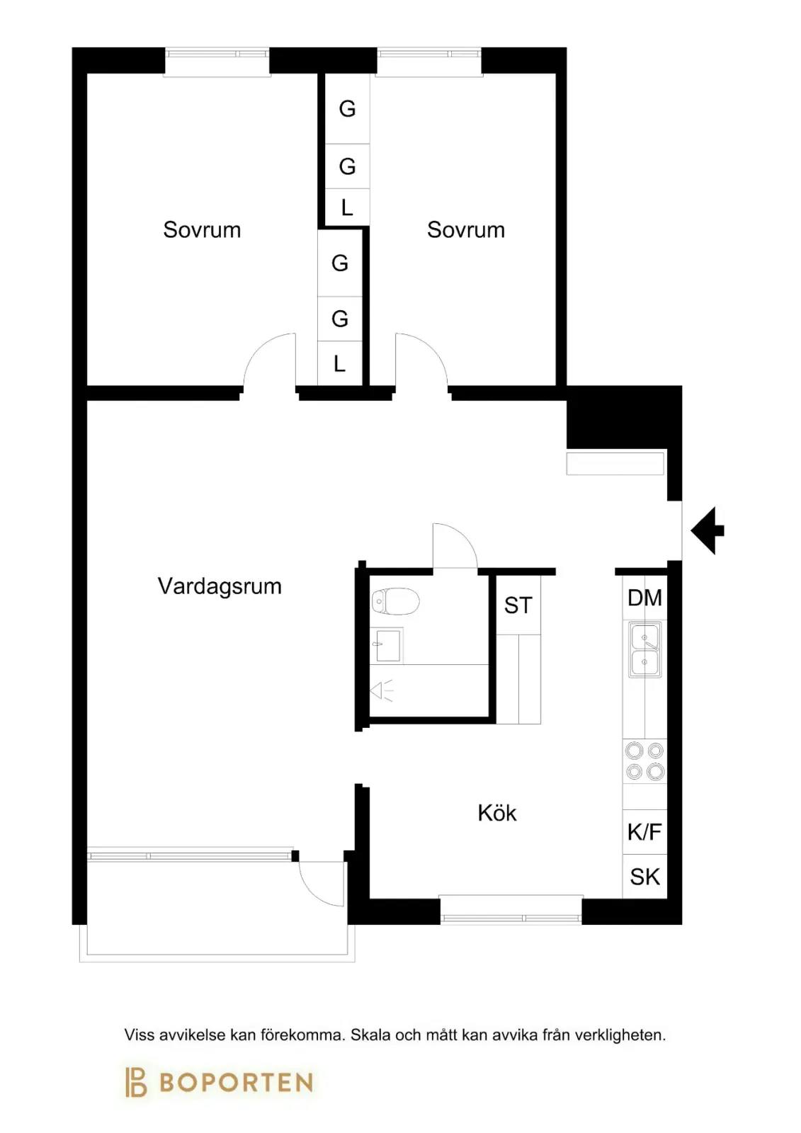 Floor plan for Skolgatan 16