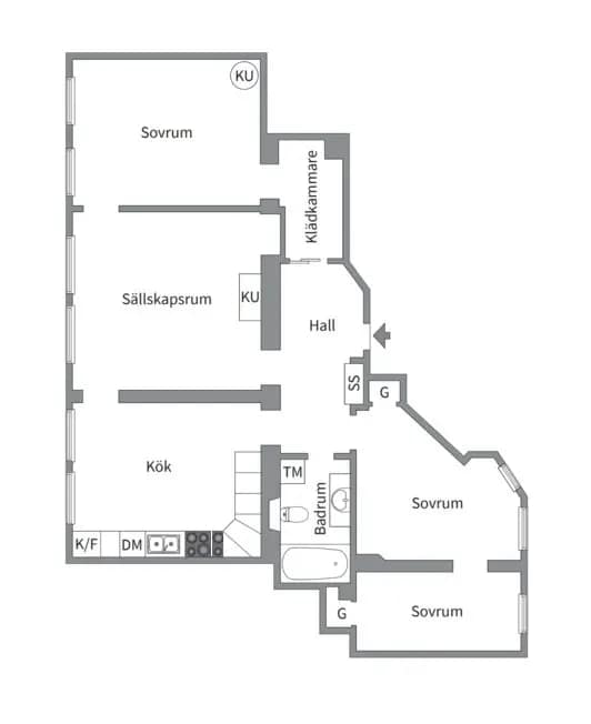 Planritning för Drottningholmsvägen 1