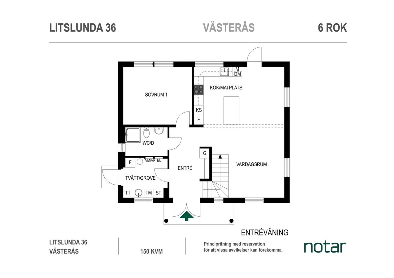 Floor plan for Litslunda 36