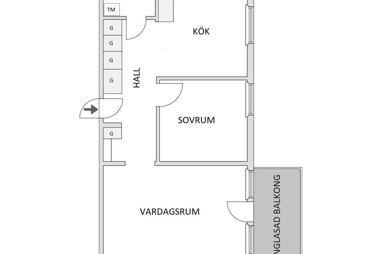 Planritning för Hägglundsgatan 8b