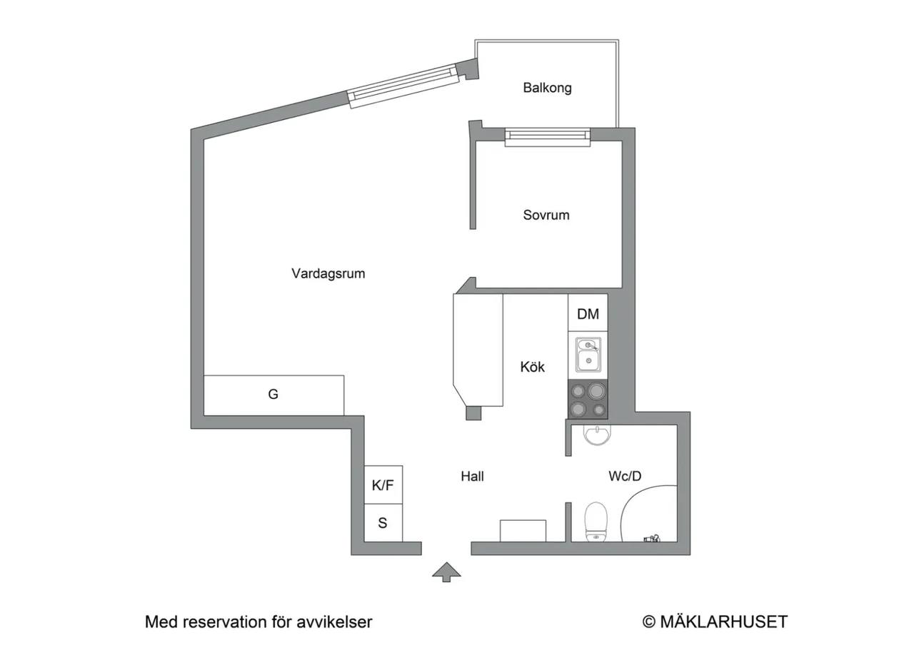 Floor plan for Strålgatan 23