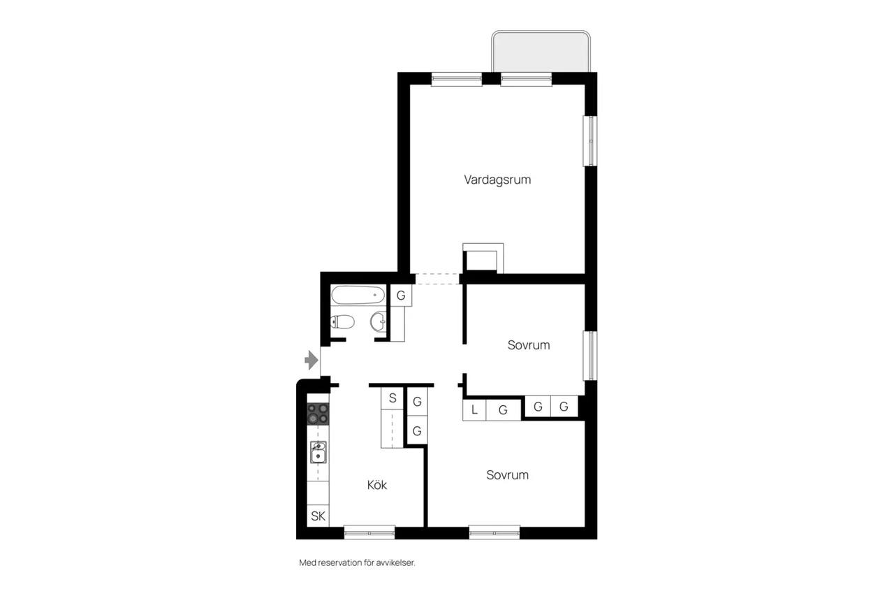 Planritning för Villavägen 39