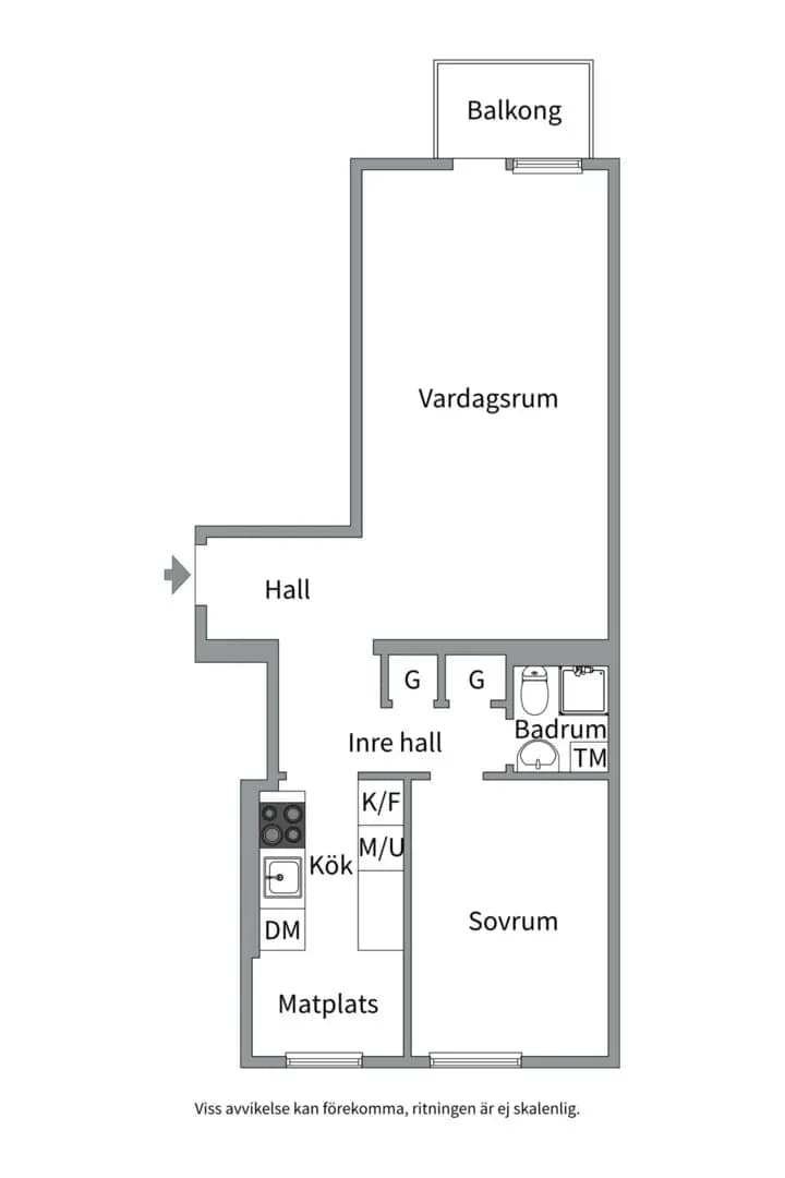 Floor plan for Sturegatan 16B