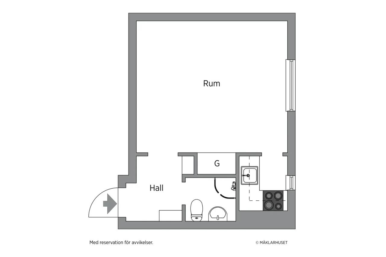Floor plan for Ståltrådsvägen 8, vån 2/3