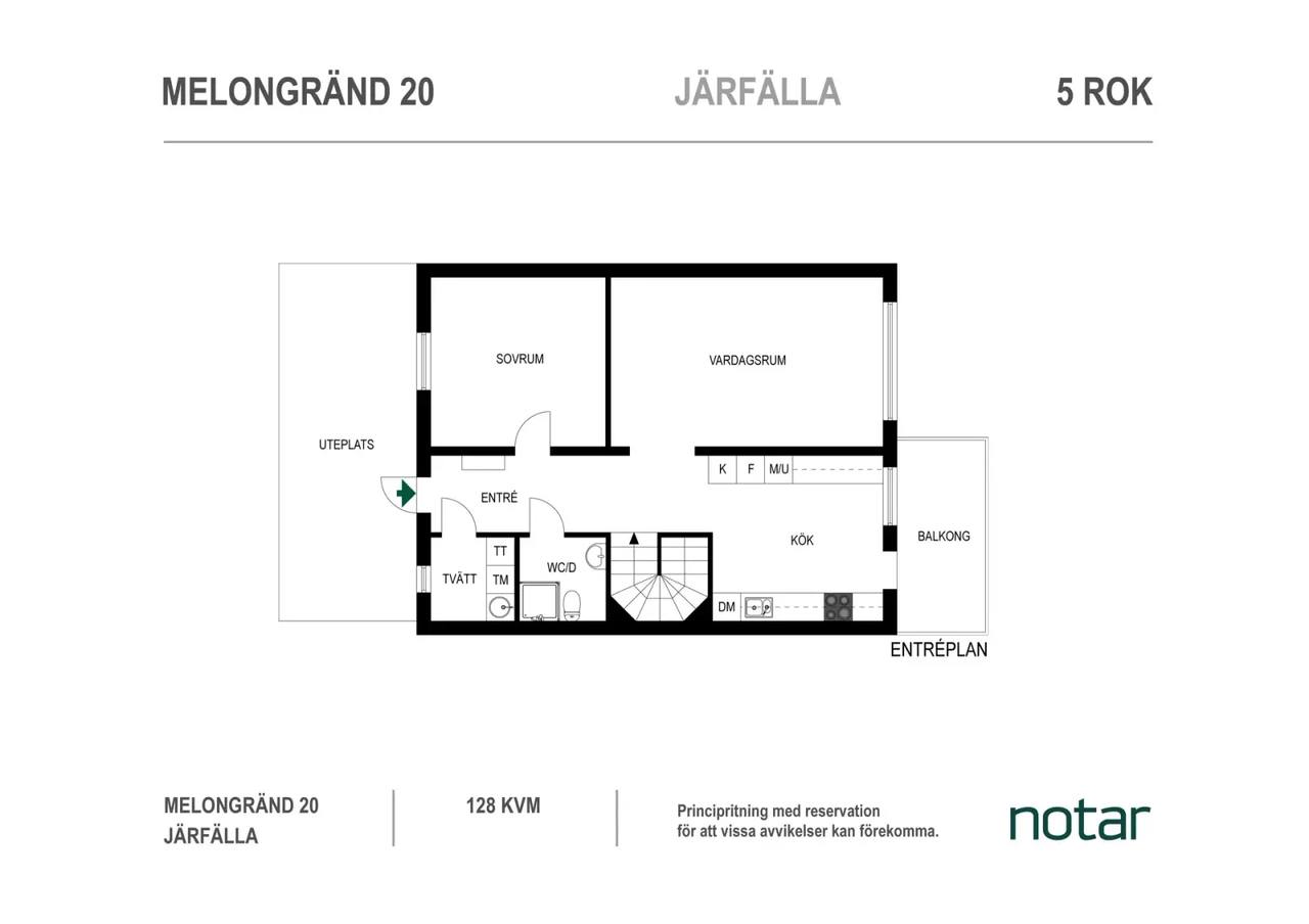 Planritning för Melongränd 20
