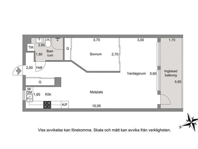 Floor plan for Östra Eriksbergsgatan 85A