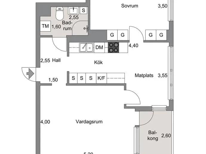 Floor plan for Heidenstams gata 13