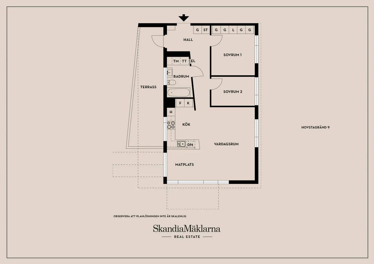 Floor plan for Hovstagränd 9