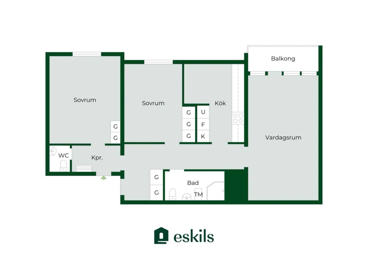 Floor plan for Törnerosgatan 11