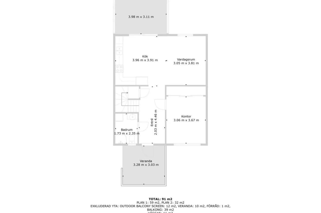 Floor plan for Västra Sundskogsvägen 33f