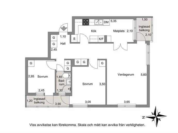 Floor plan for Regnvädersgatan 1