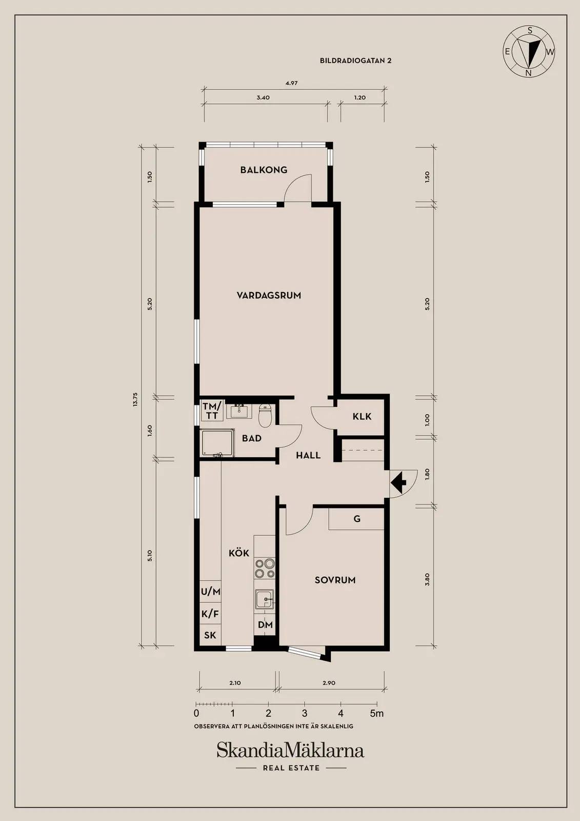Floor plan for Bildradiogatan 2