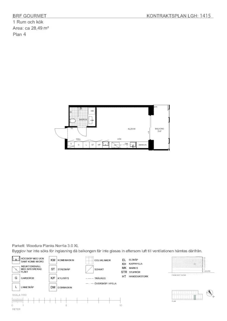 Floor plan for Sankt Göransgatan 143F, 1415