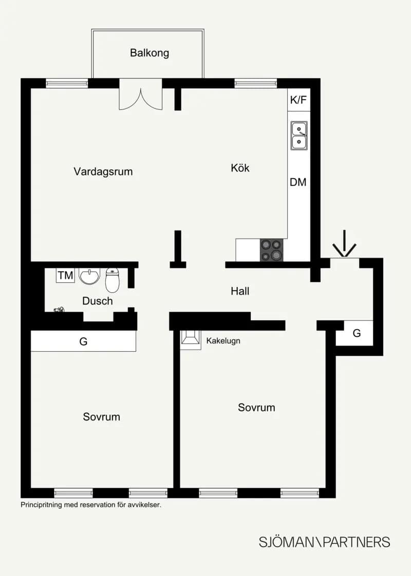 Floor plan for Frejgatan 101