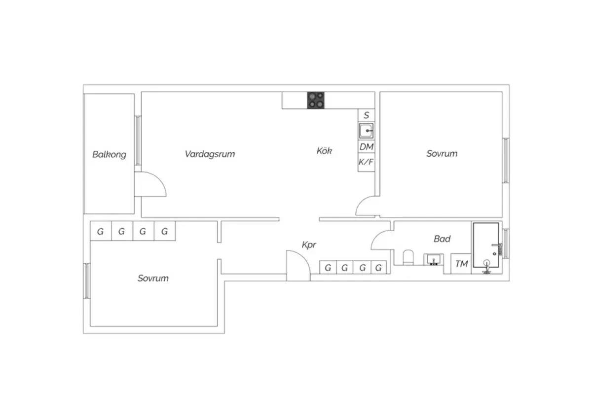 Floor plan for Kristinebergsvägen 46