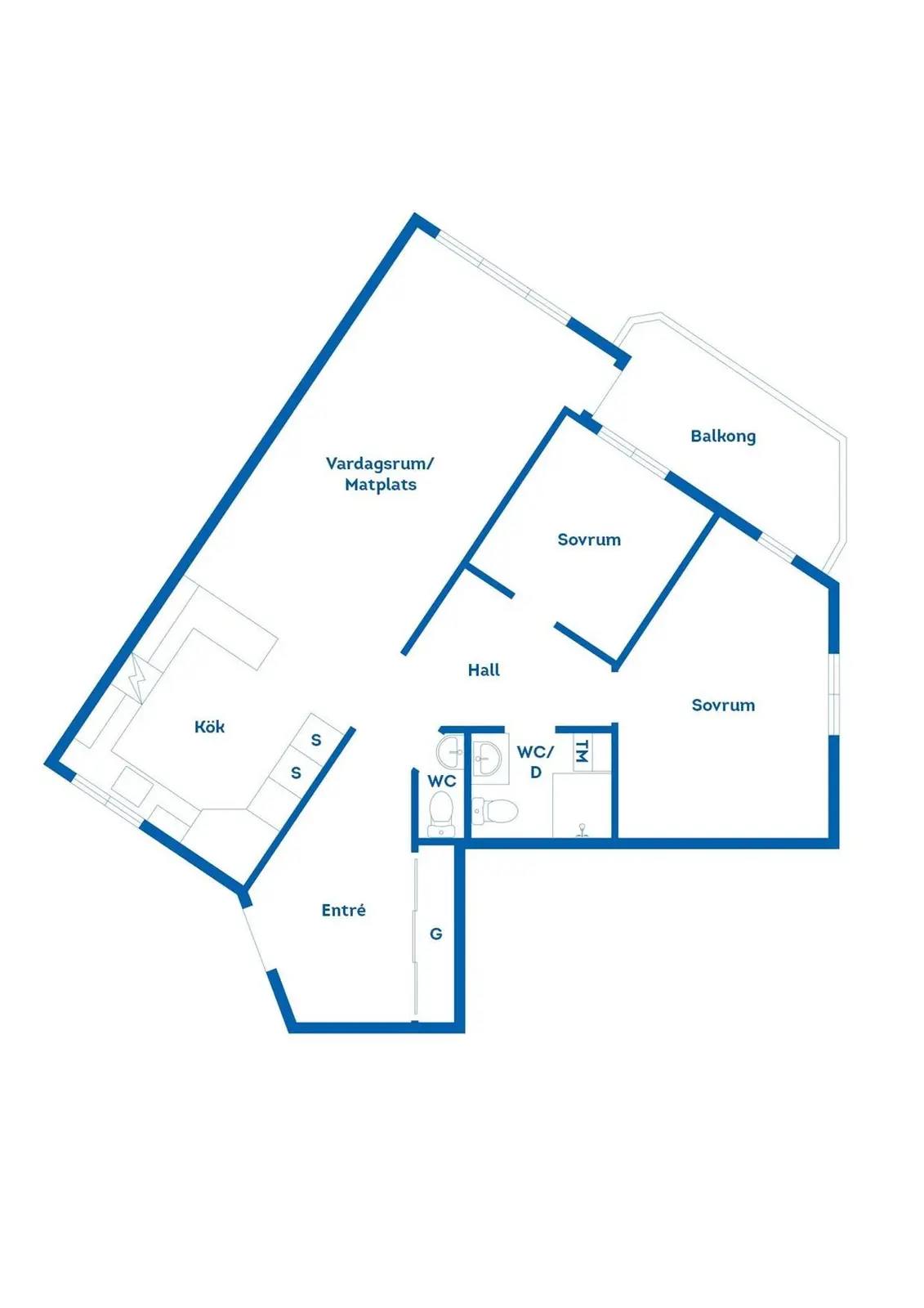 Floor plan for Eskilstunavägen 12
