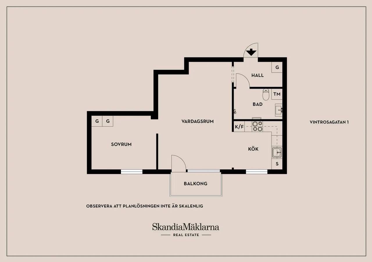 Floor plan for Vintrosagatan 1
