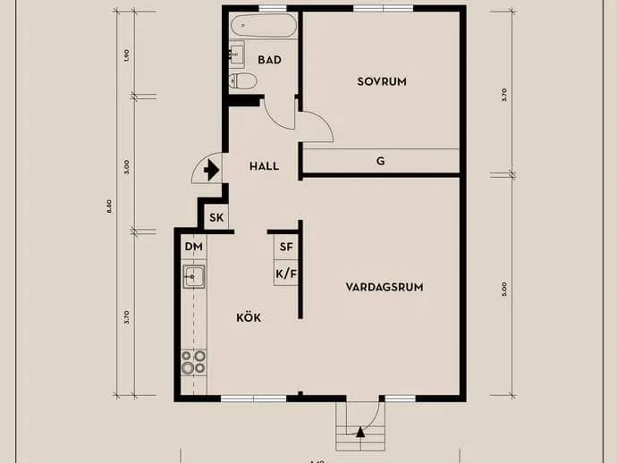 Floor plan for Antenngatan 27A
