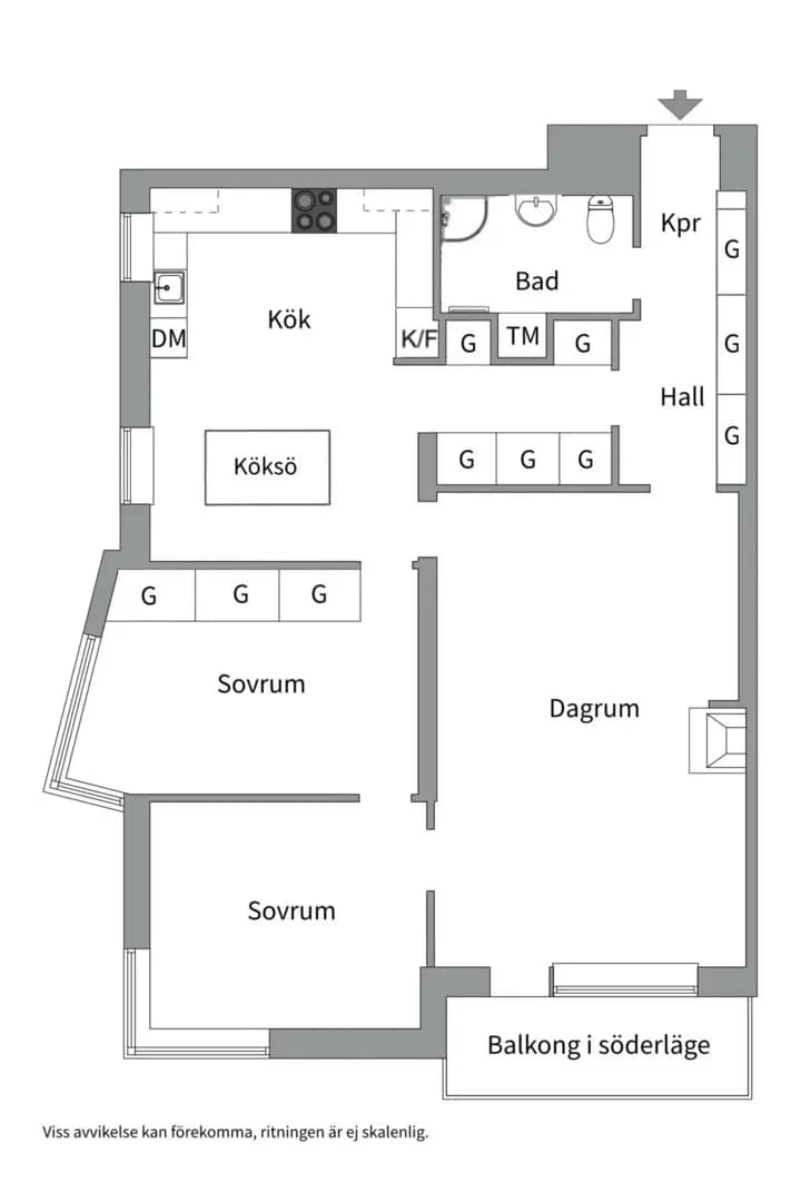 Floor plan for Wennerbergsgatan 2
