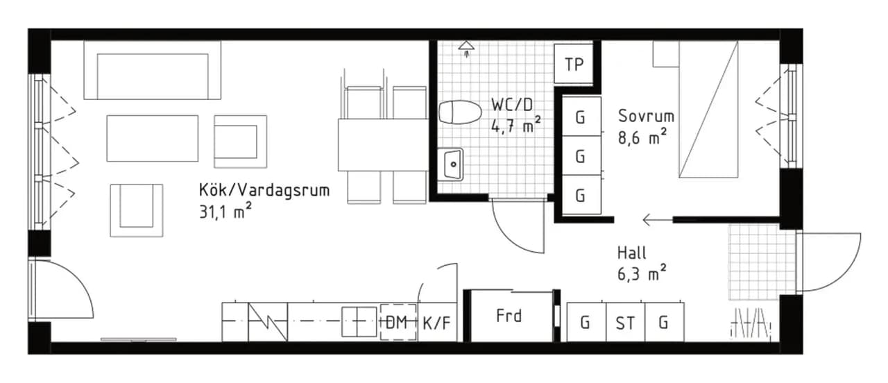 Floor plan for Backhopparvägen 11
