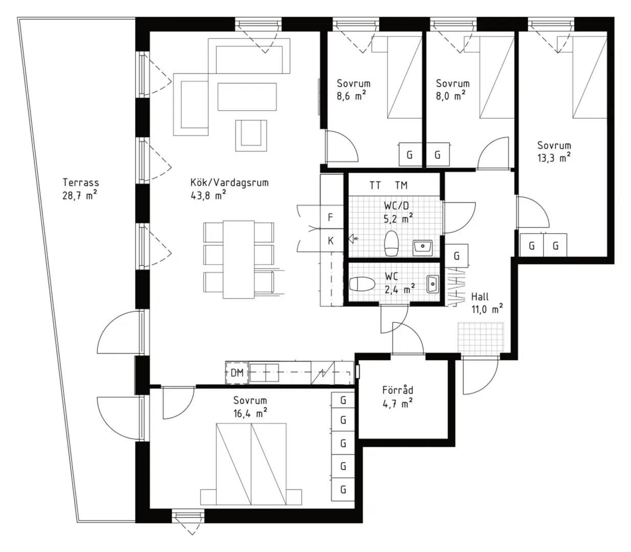 Planritning för Väsjö Torg 5